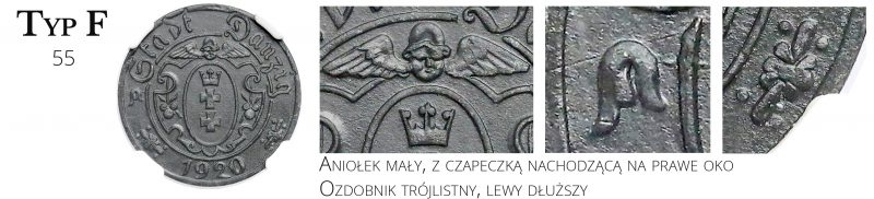 10 fenigów 1920 Gdańsk Typ F