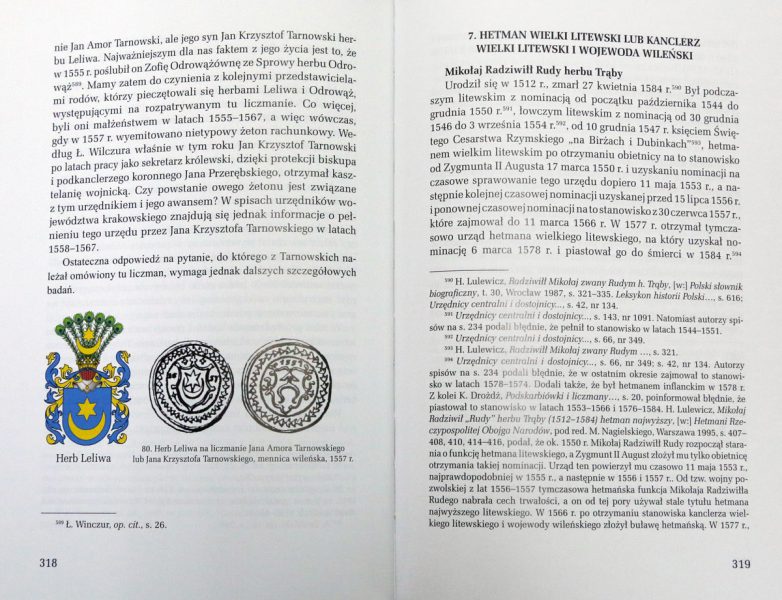 Strona 318 z książki Herby urzędników polskich i litewskich Zbigniew Kiełb