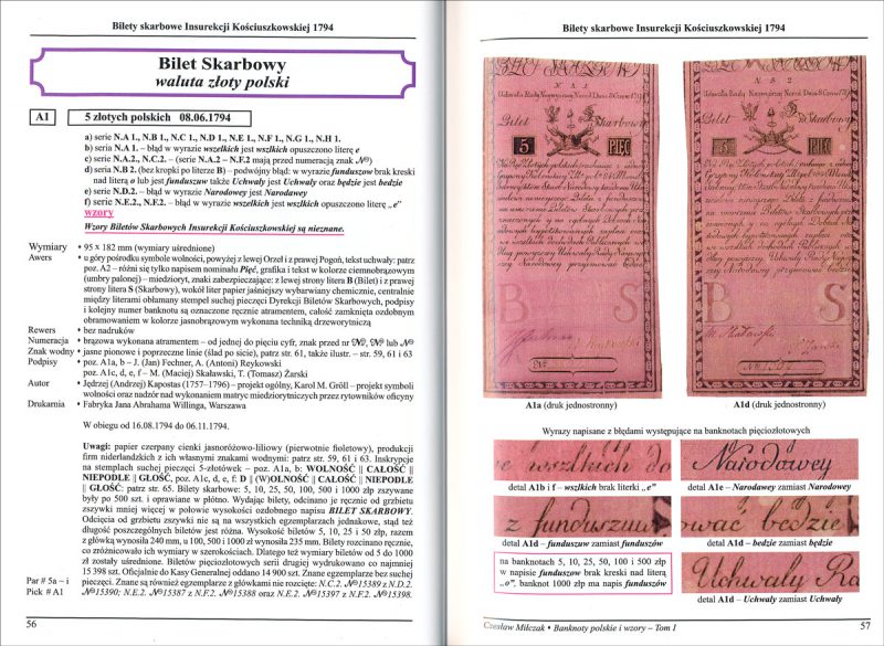 Strona 56 Katalogu banknoty polskie i wzory Czesława Miłczaka wydanie 2012
