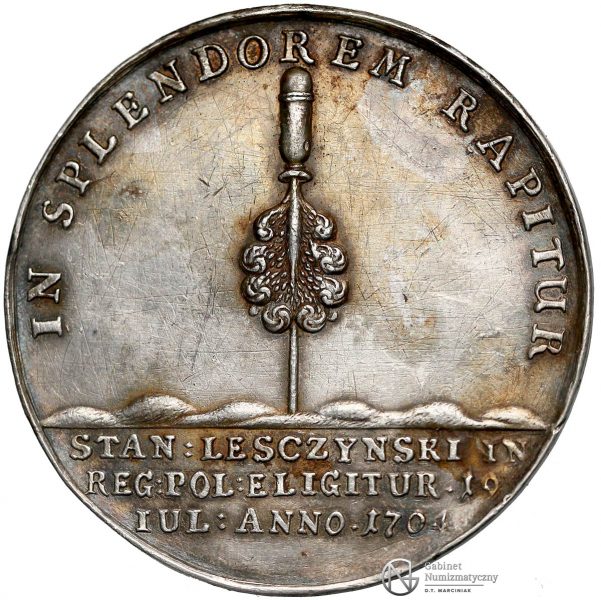 Rewers medalu z pierwszej elekcji Stanisława Leszczyńskiego z 1704