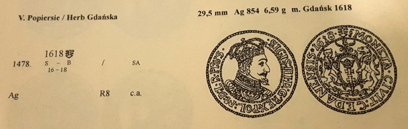 Ort Gdańsk 1618 w katalogu Monety Zygmunta III Wazy E. Kopickiego