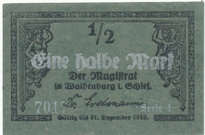 Notgeld pół marki 1918 Waldenburg