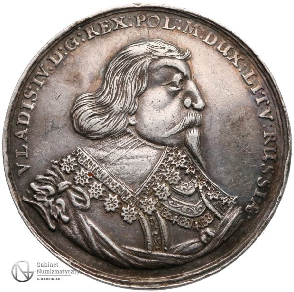 Awers Półtalara medalowego 1635-36 Władysława IV Wazy