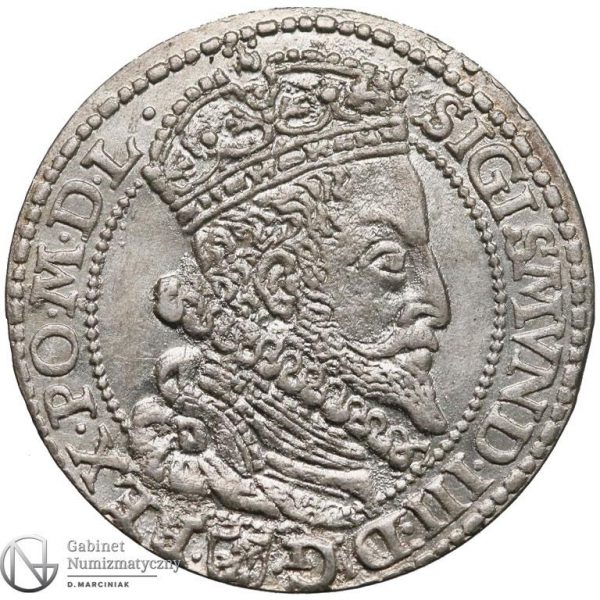 Awers Szóstak Malbork 1599 z dużą głową króla